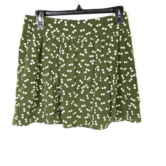Forever 21 Olive Green White Polka Dot Mini Skirt - Picture 1 of 8